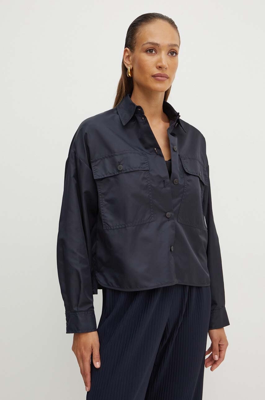 Weekend Max Mara geaca femei, culoarea albastru marin, de tranzitie, 2425026041600