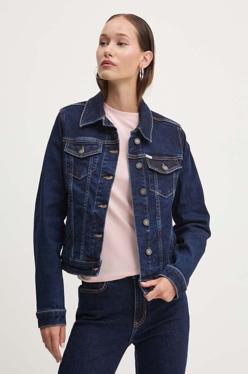 

Дънково яке Guess Jeans в тъмносиньо преходен модел W4YN55 D5CB1, Тъмносин