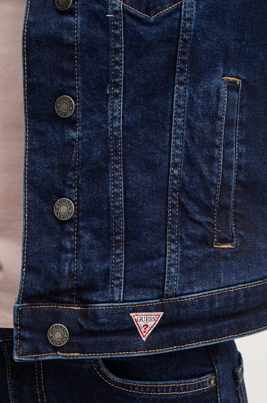 Τζιν μπουφάν Guess Jeans χρώμα: ναυτικό μπλε, W4YN55 D5CB1 φωτογραφία