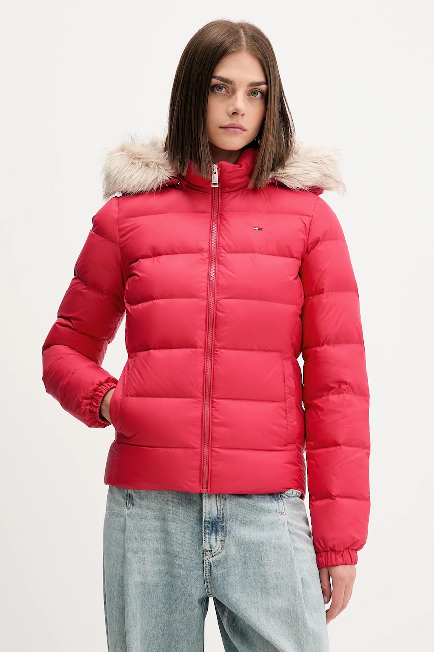 Tommy Jeans geacă de puf culoarea bej, DW0DW18312