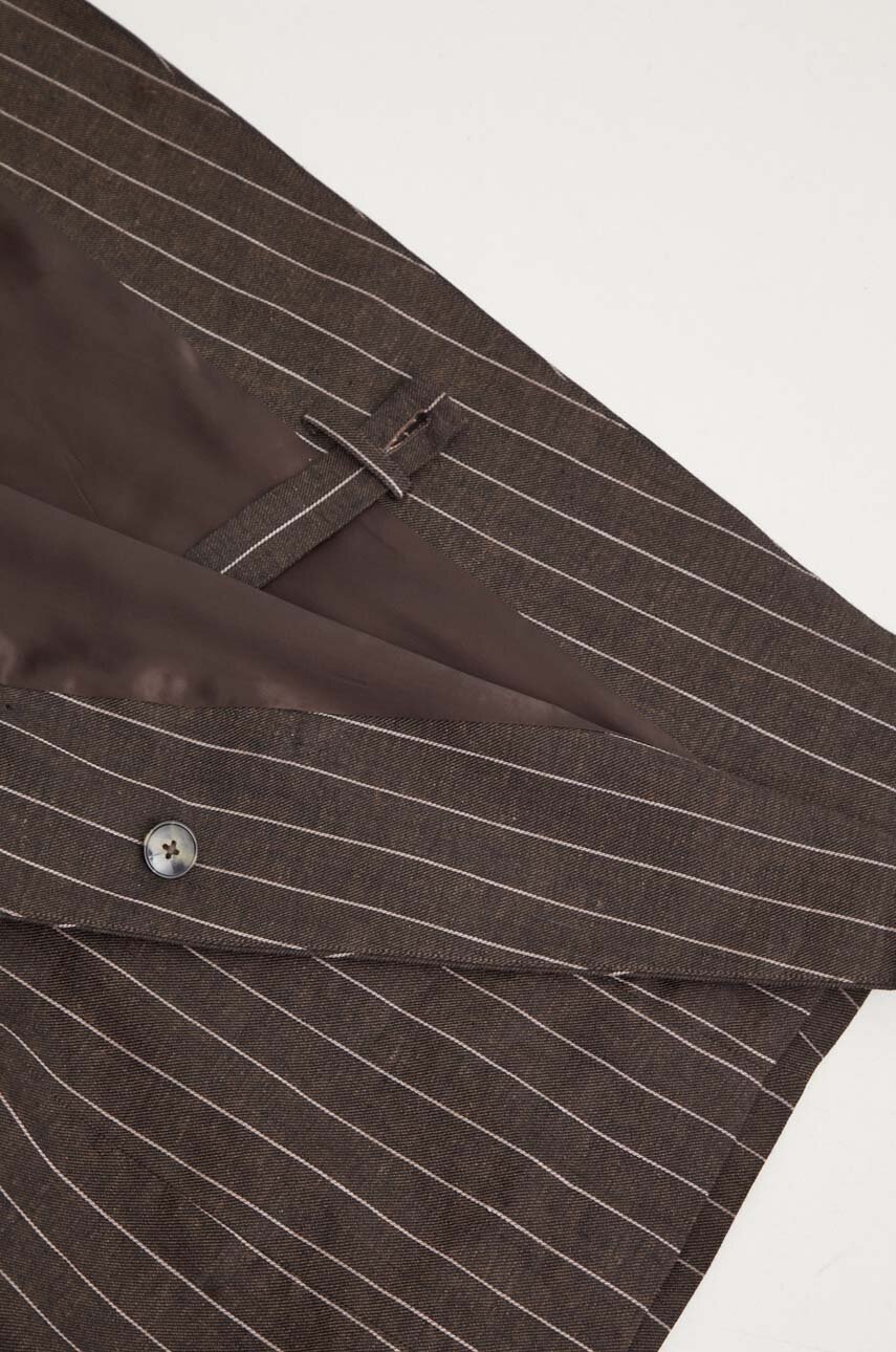 Λινό γιλέκο Day Birger et Mikkelsen Enid - Casual Linen Stripe χρώμα: καφέ, DAY65243328 φωτογραφία