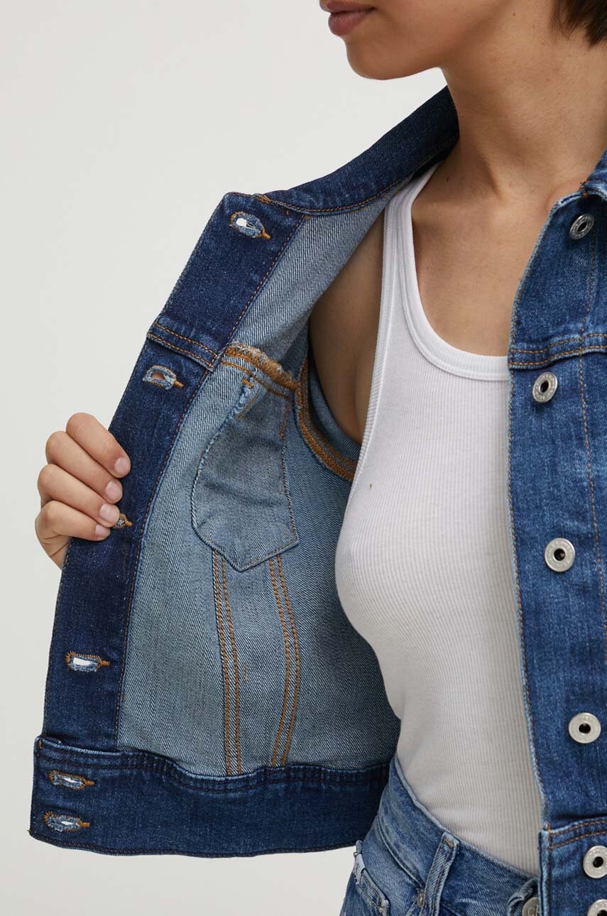 Джинсова куртка Pepe Jeans CROPPED JACKET жіноча колір синій перехідна PL402431HV3 