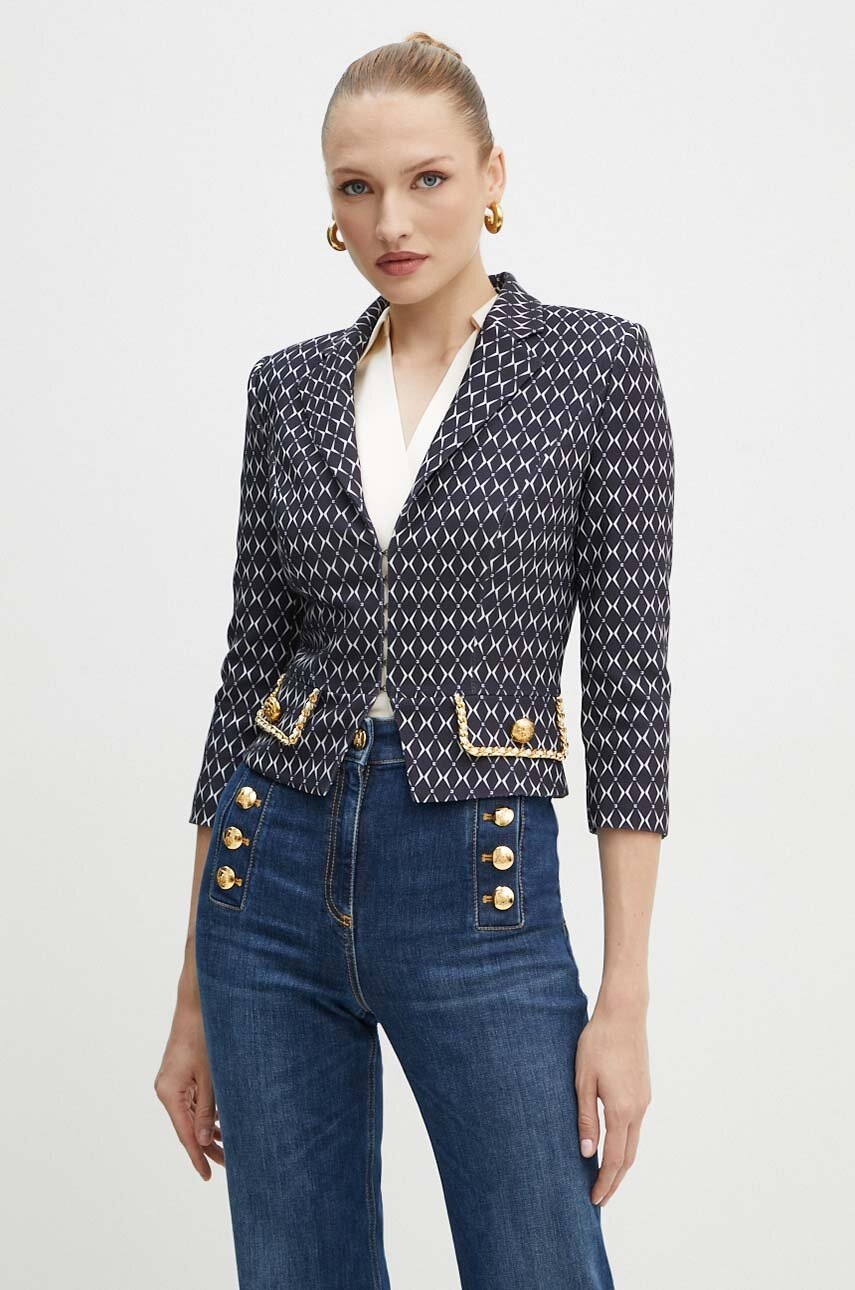 

Сако Elisabetta Franchi в черно с едно копче с десен GIS8546E2, Черен