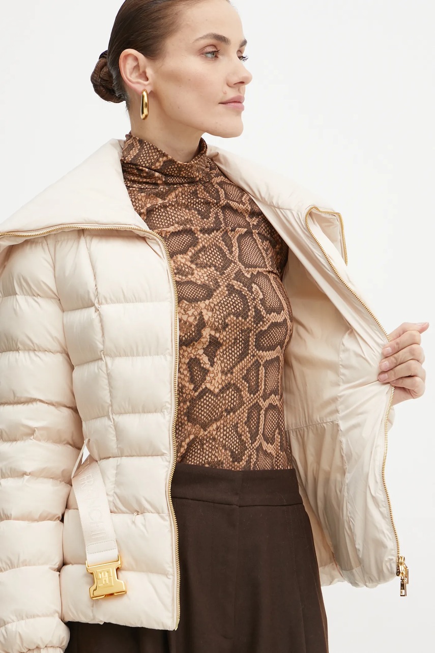 Куртка Elisabetta Franchi жіноча колір бежевий зимова PI76D46E2 