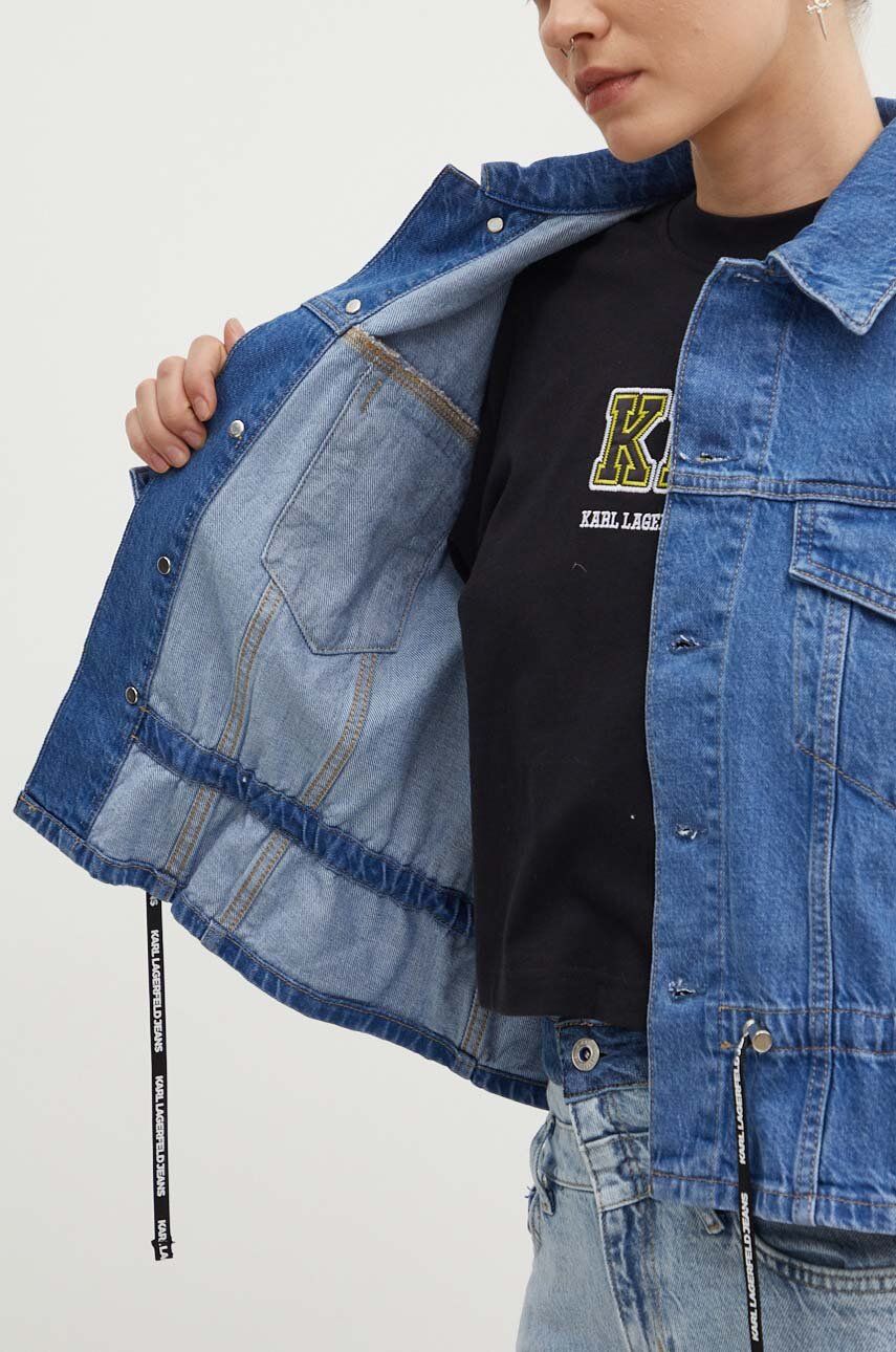 Traper Jakna Karl Lagerfeld Jeans Za žene, Za Prijelazno Razdoblje, Oversize, 245J1400