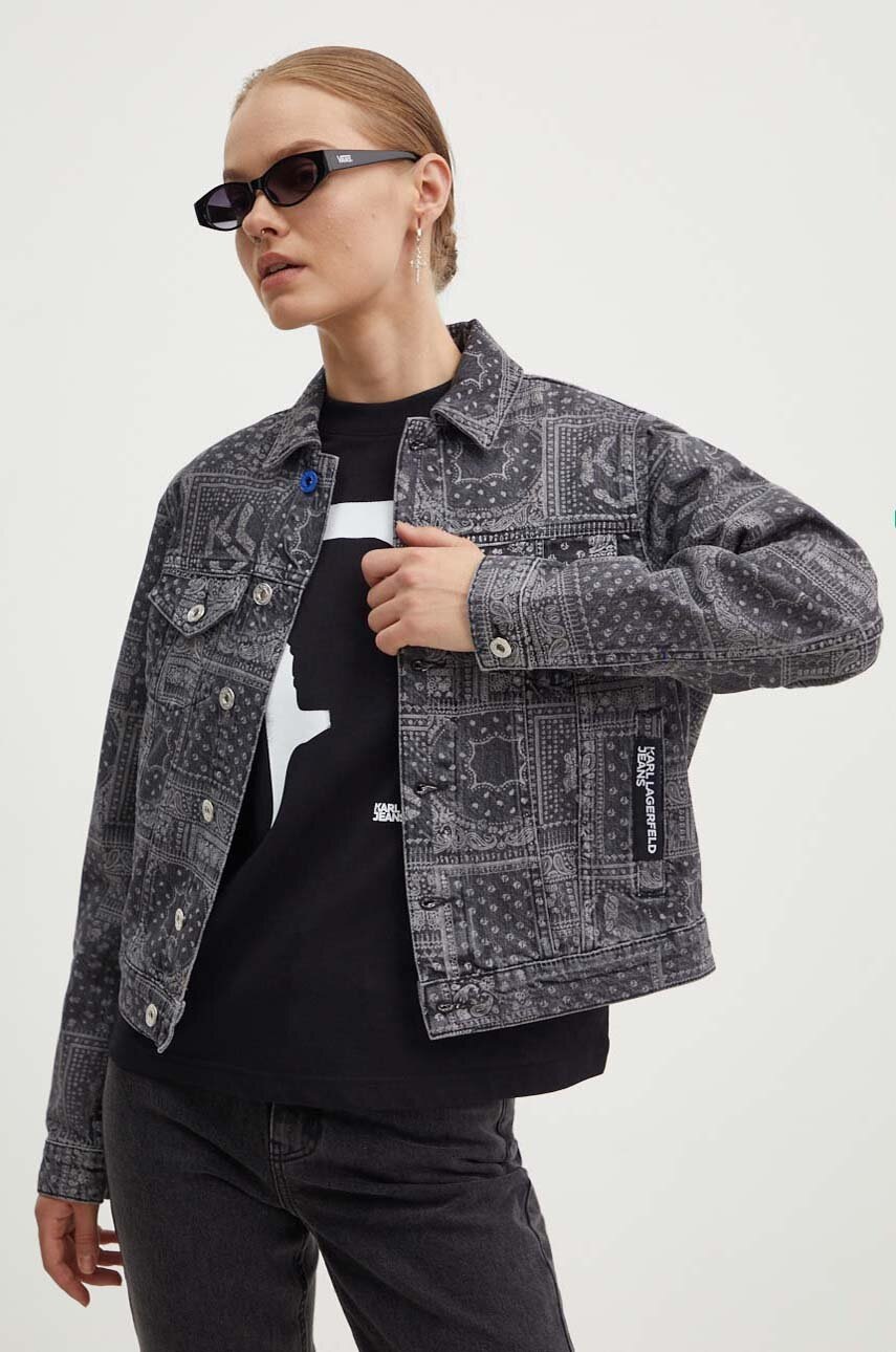 

Дънково яке Karl Lagerfeld Jeans в черно преходен модел 245J1402, Черен