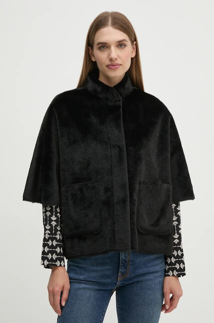 Joseph Ribkoff palton femei, culoarea negru, de iarna, oversize, 243917