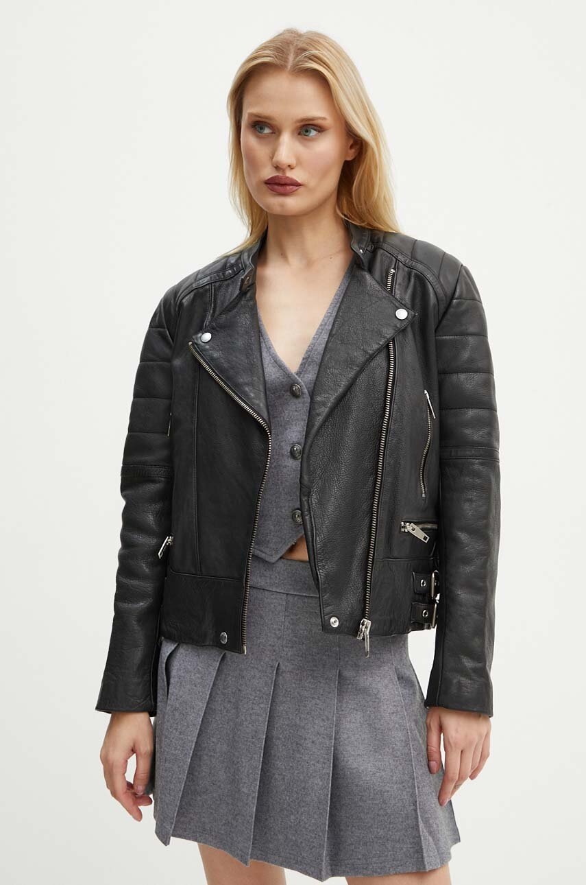 

Кожено яке The Kooples в черно преходен модел FCUI29000K, Черен