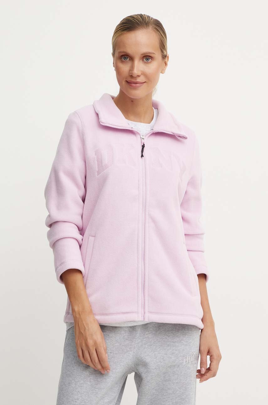 

Поларен суичър Dkny в розово с изчистен дизайн DP4J9479, Розов