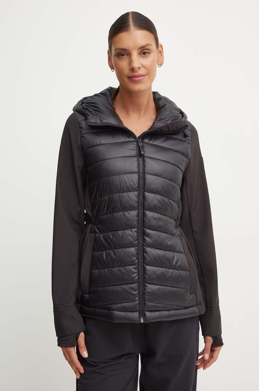 Dkny geaca femei, culoarea negru, de tranzitie, DP4J9460 Dkny geaca femei, culoarea negru, de tranzitie, DP4J9460
