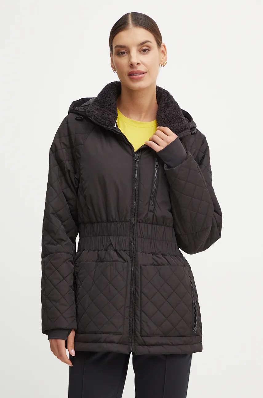 Dkny geaca femei, culoarea negru, de tranzitie, DP4J9504 Dkny geaca femei, culoarea negru, de tranzitie, DP4J9504