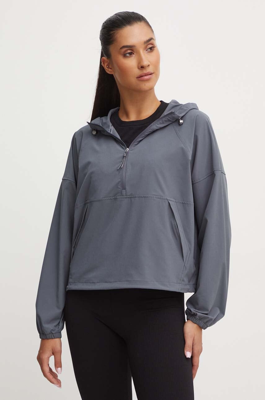 Dkny geaca femei, culoarea gri, de tranzitie, DP4T9942