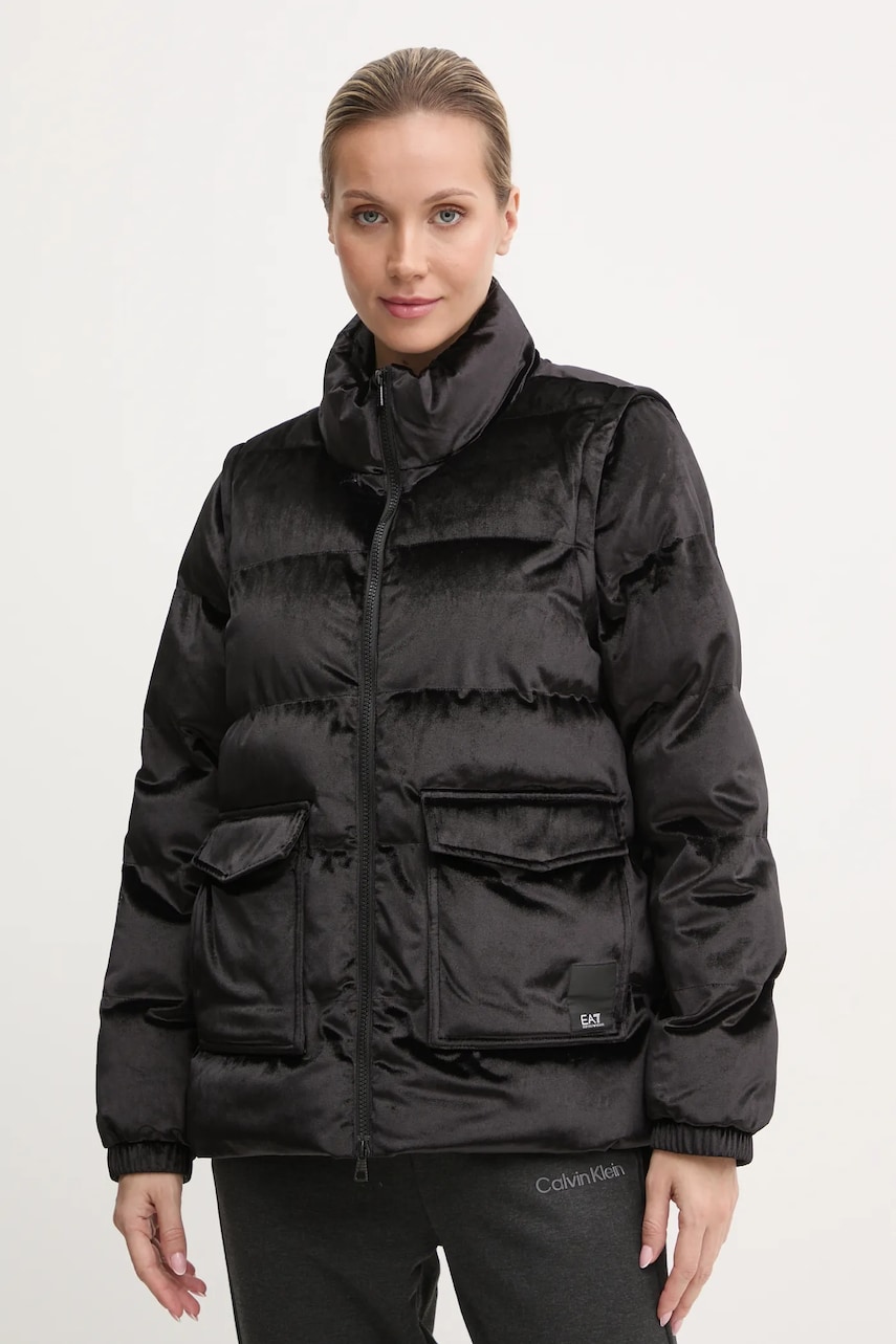 EA7 Emporio Armani geaca femei, culoarea negru, de iarna, TNGBZ.6DTB06