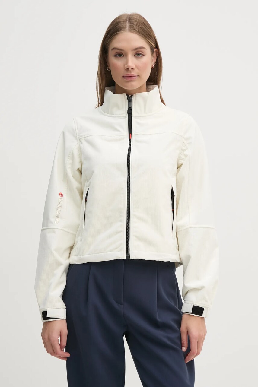 Superdry geaca femei, culoarea bej, de tranzitie, W5011745A-71D