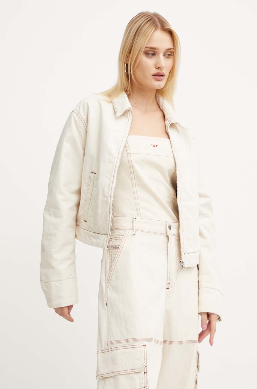 Diesel geaca DE-NOVA femei, culoarea bej, de tranzitie, oversize, A13430.0GRDQ