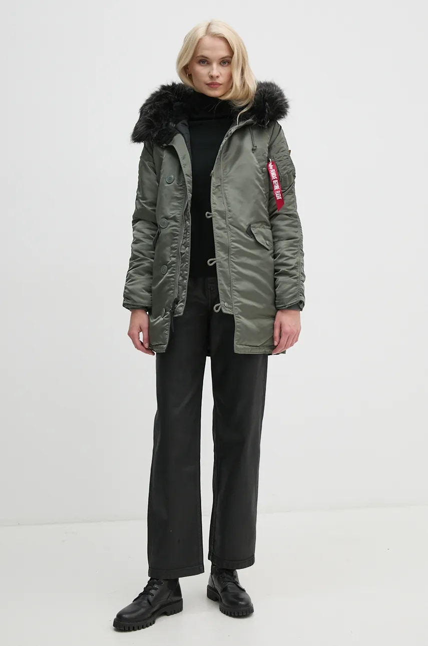 Куртка Alpha Industries N-3B VF 59 Wmn женская цвет зелёный зимняя 113007 Куртка Alpha Industries N-3B VF 59 Wmn женская цвет зелёный зимняя 113007