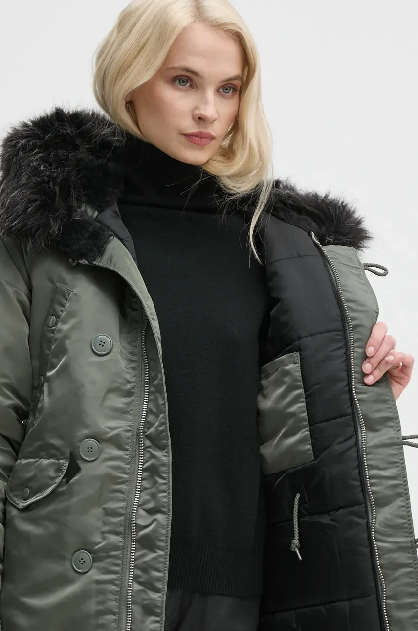 Jakna Alpha Industries N-3B VF 59 Wmn Za žene, Boja: Zelena, Za Zimu, 113007