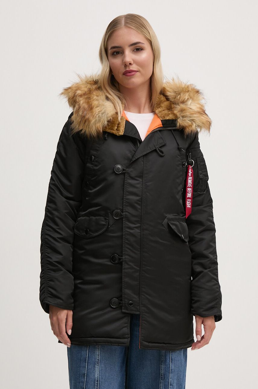 Alpha Industries geaca N-3B VF 59 Wmn femei, culoarea negru, de iarna, 113007