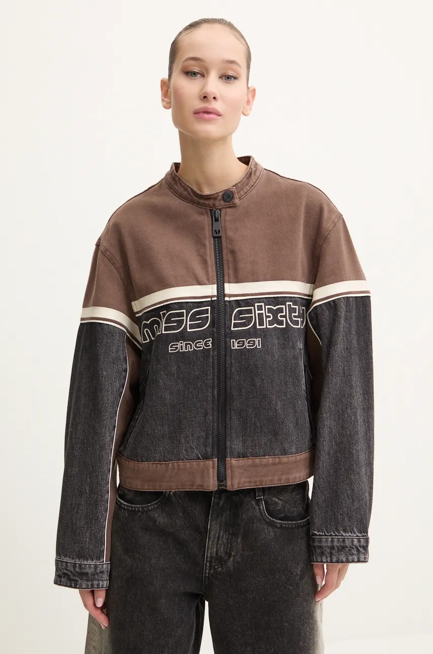 Джинсова куртка Miss Sixty жіноча колір коричневий перехідна oversize 6L3WJ0300000 