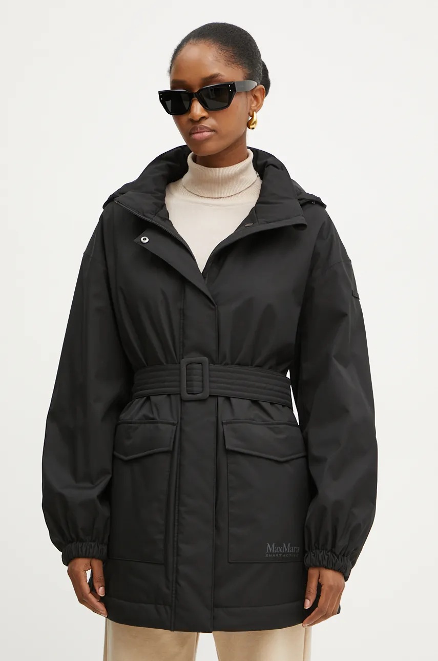 

Яке Max Mara Leisure в черно преходен модел с уголемена кройка 2426486018600, Черен