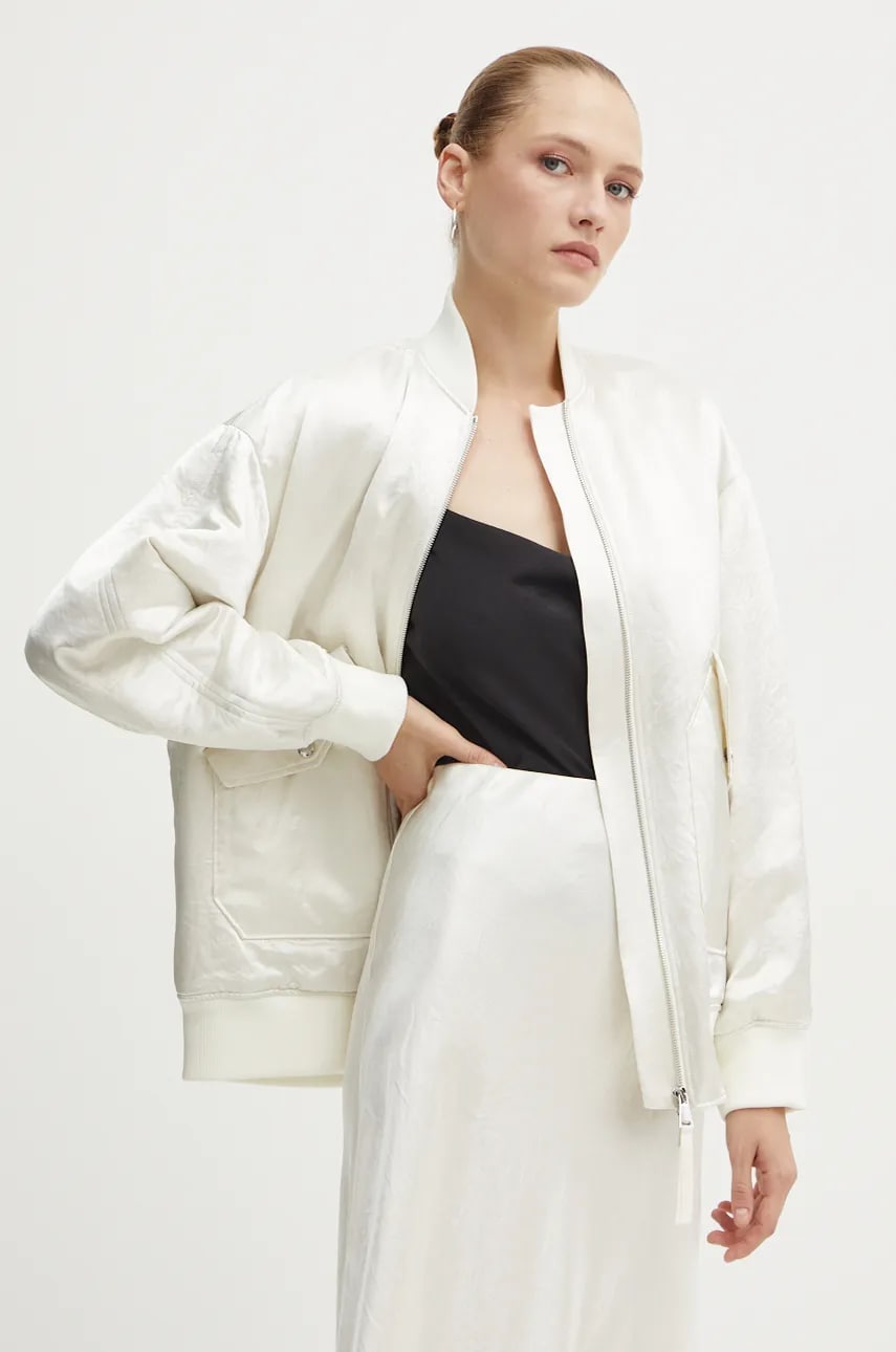 Max Mara Leisure geaca bomber femei, culoarea bej, de tranzitie, 2426486048600 Max Mara Leisure geaca bomber femei, culoarea bej, de tranzitie, 2426486048600