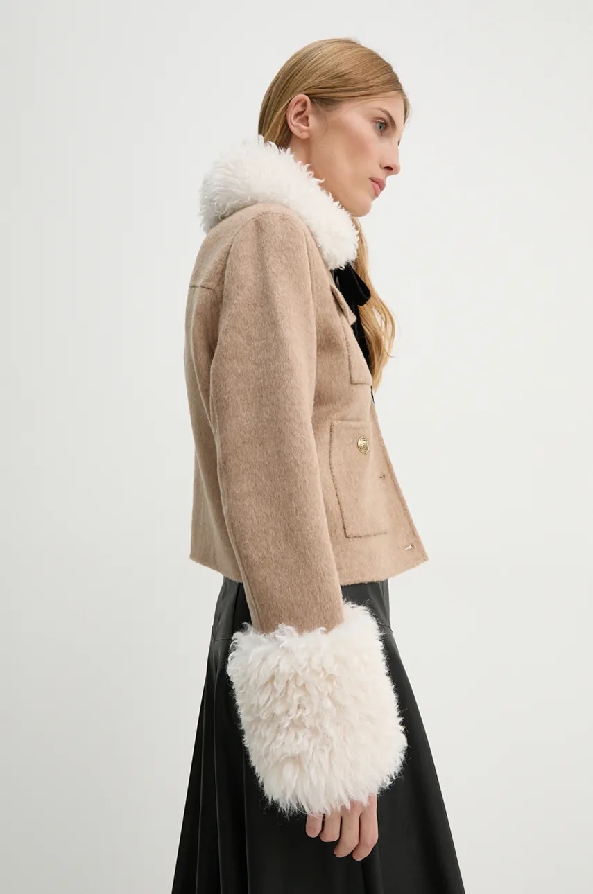 

Вълнено яке The Kooples в бежово преходен модел FBLO29012K, Бежов