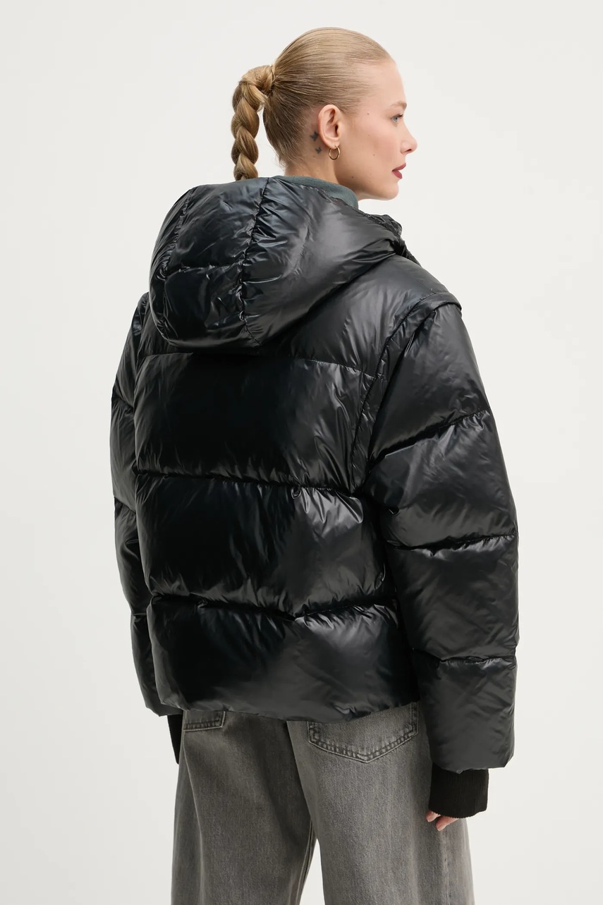 Пухова куртка The Kooples жіноча колір чорний зимова oversize FDOU29000K 