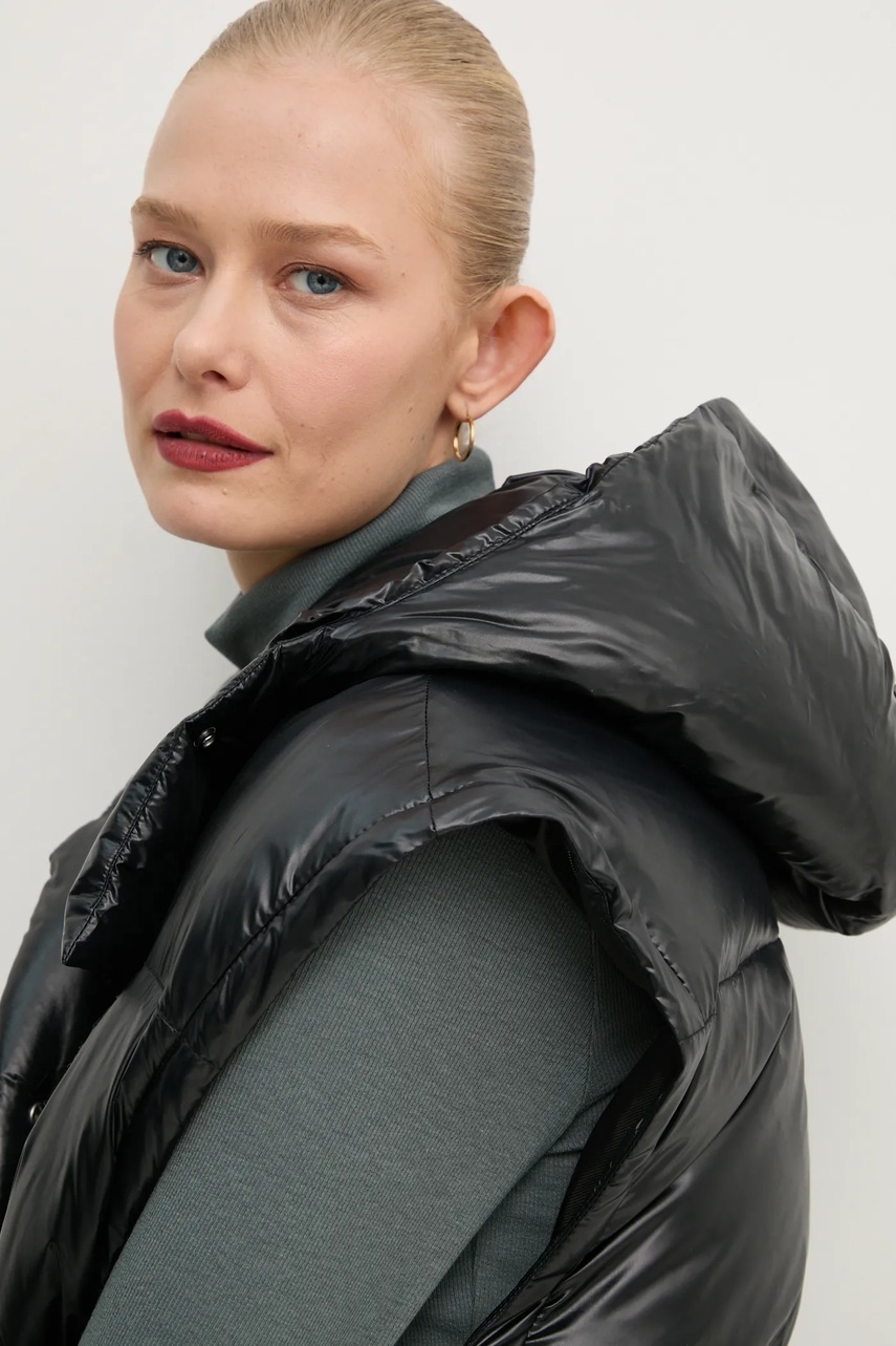 Пухова куртка The Kooples жіноча колір чорний зимова oversize FDOU29000K 