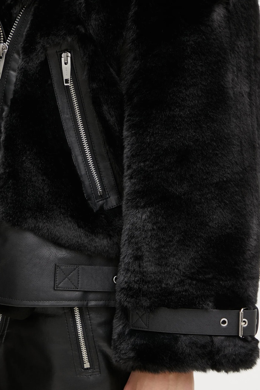 Куртка The Kooples жіноча колір чорний перехідна FFOU29002K 