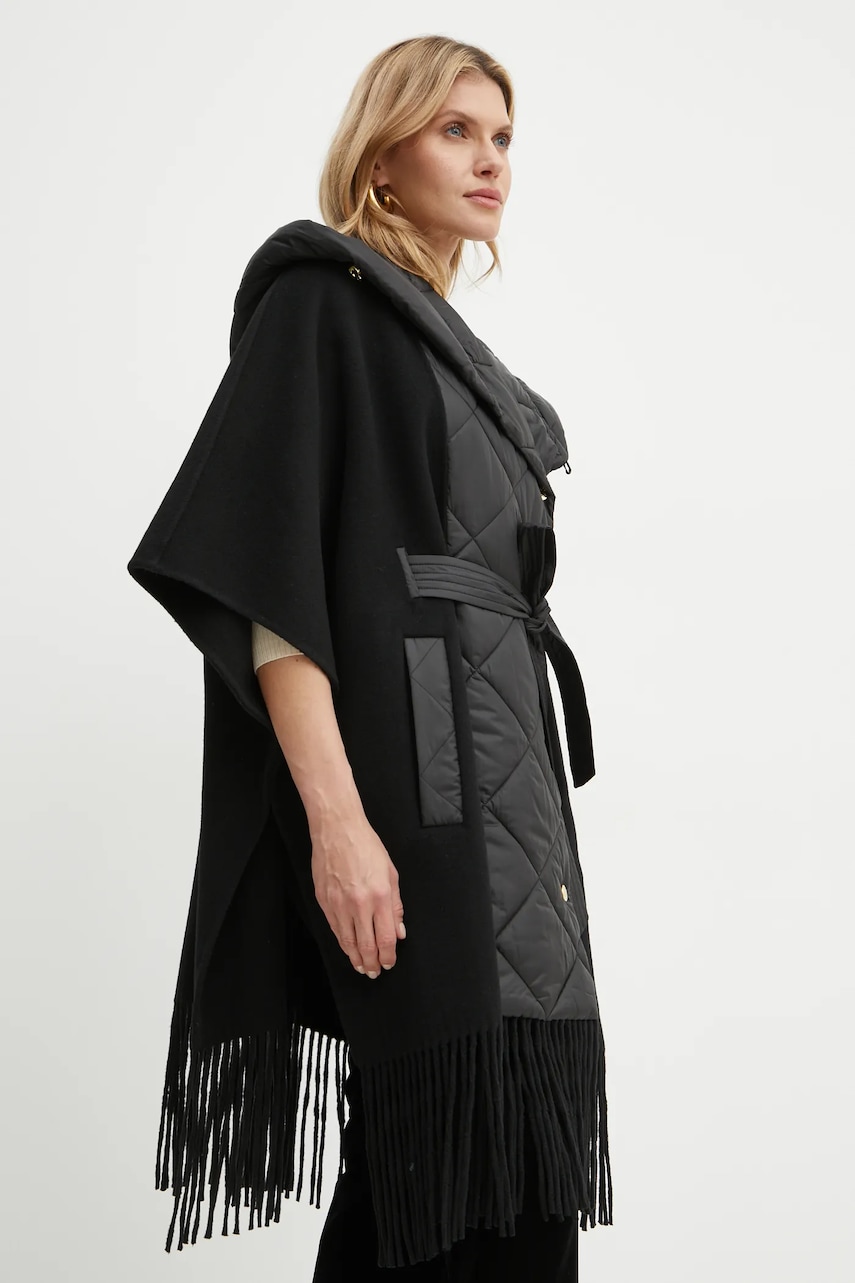 Шерстяная куртка-бомбер Luisa Spagnoli SCOMMESSA цвет чёрный переходная oversize 541242 Шерстяная куртка-бомбер Luisa Spagnoli SCOMMESSA цвет чёрный переходная oversize 541242