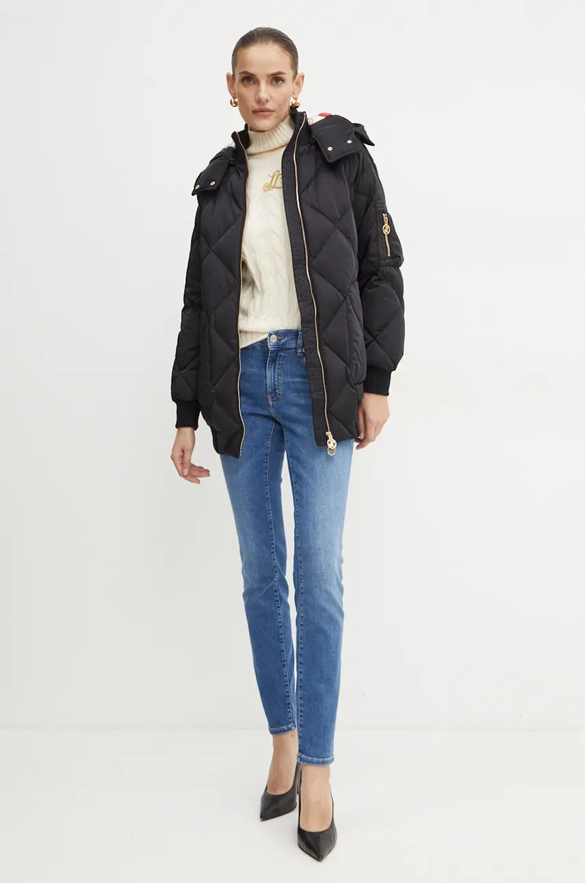 Пуховая куртка Luisa Spagnoli SPIGOLO женская цвет чёрный переходная oversize 541433 Пуховая куртка Luisa Spagnoli SPIGOLO женская цвет чёрный переходная oversize 541433