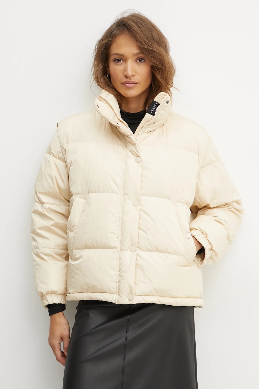 Weekend Max Mara geaca de puf femei, culoarea bej, de iarna, 2425486062600 Weekend Max Mara geaca de puf femei, culoarea bej, de iarna, 2425486062600