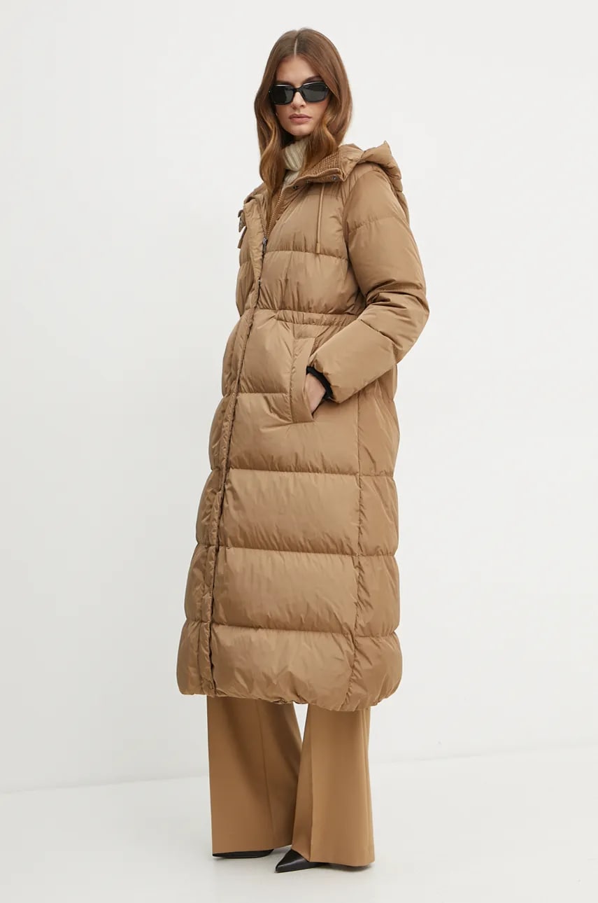 Weekend Max Mara geaca de puf femei, culoarea maro, de iarna, 2425496052600 Weekend Max Mara geaca de puf femei, culoarea maro, de iarna, 2425496052600