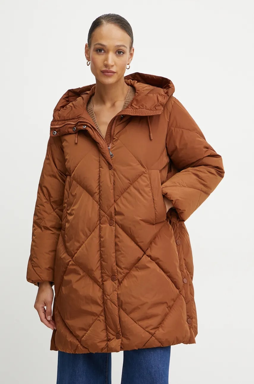 Weekend Max Mara geaca de puf femei, culoarea maro, de iarna, 2425496092600 Weekend Max Mara geaca de puf femei, culoarea maro, de iarna, 2425496092600