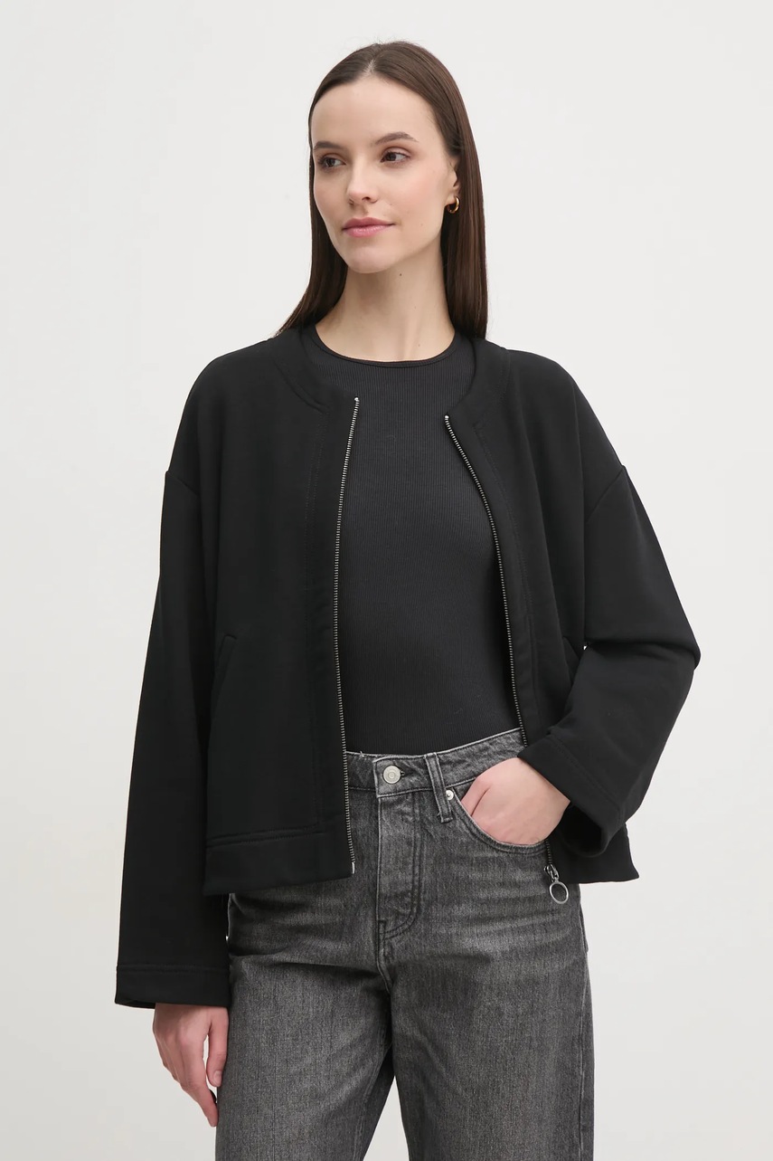 

Суичър United Colors of Benetton в черно с изчистен дизайн 36G1D500M, Черен