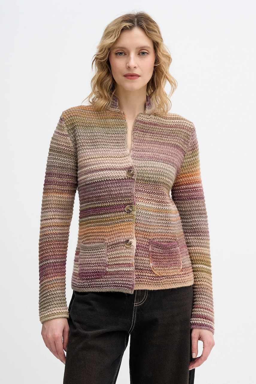 United Colors of Benetton cardigan din amestec de lână culoarea bleumarin, 105CD6880