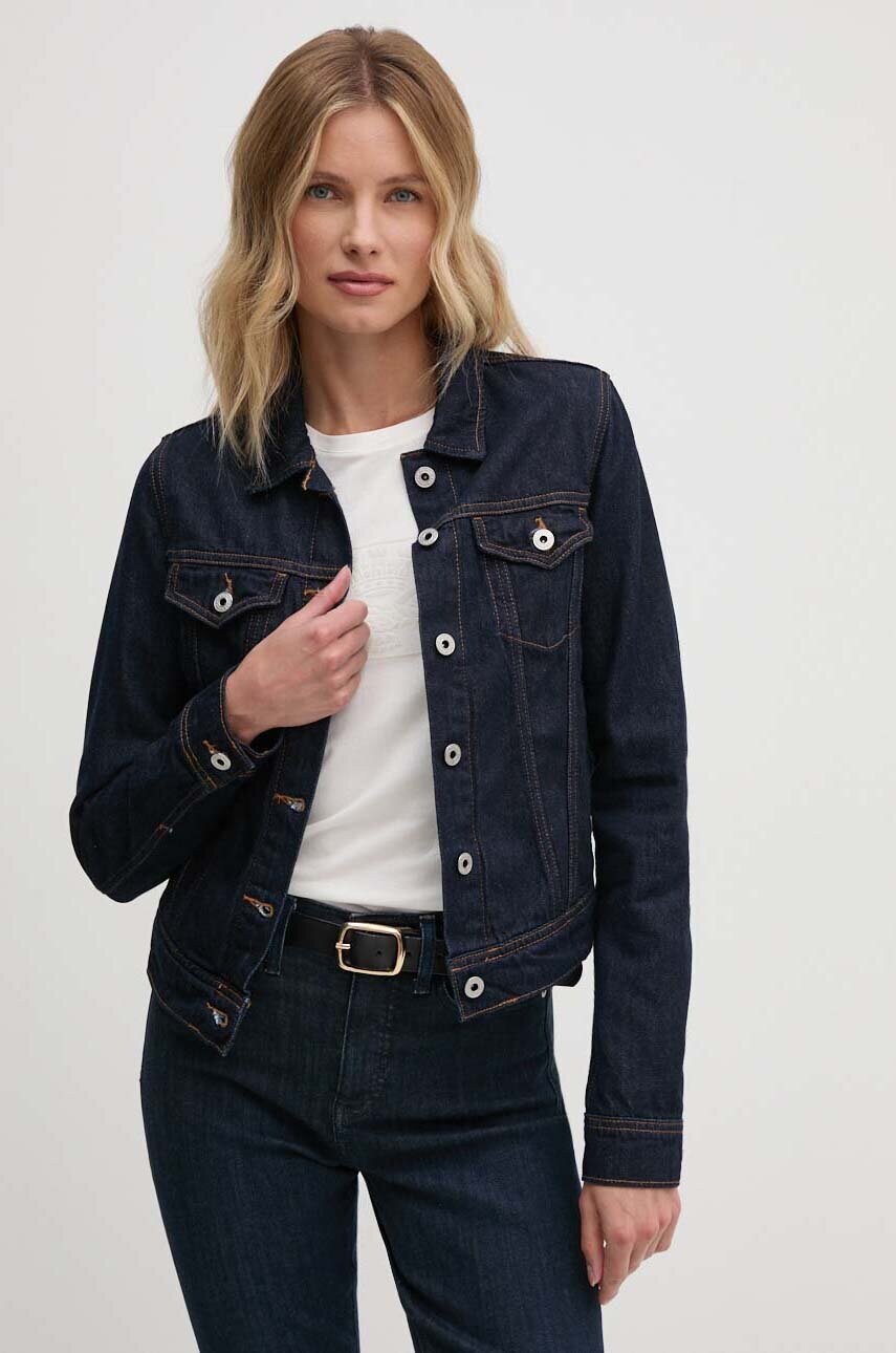 Pepe Jeans geaca SLIM JACKET femei, culoarea albastru marin, de tranzitie, PL402430AB2