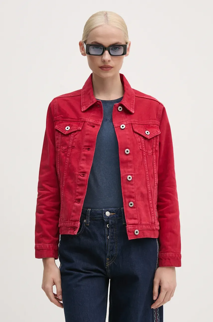 Jeans Jakna Pepe Jeans REGULAR JACKET ženska, Rdeča Barva, PL402432YH3