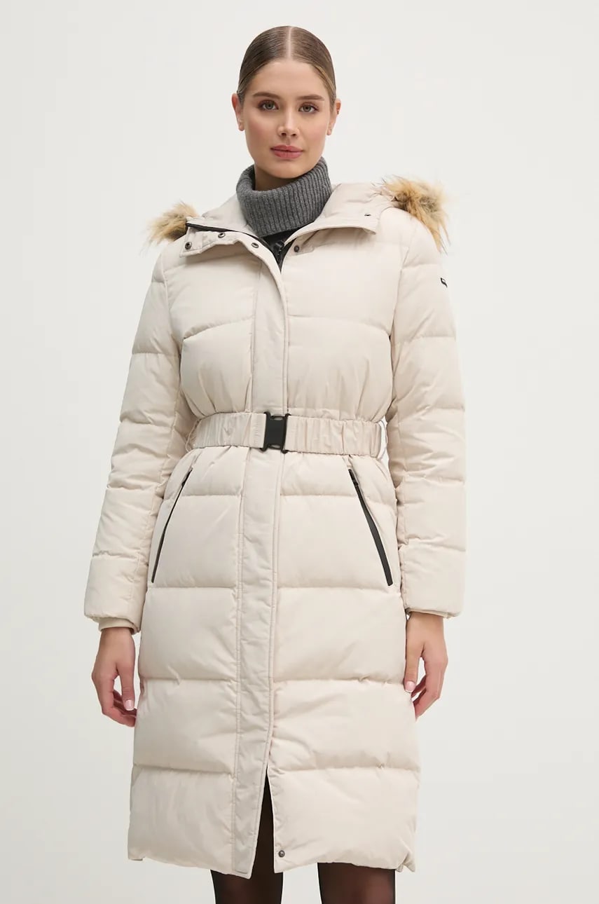 Pepe Jeans geaca de puf BELLA femei, culoarea bej, de iarna, PL402436 Pepe Jeans geaca de puf BELLA femei, culoarea bej, de iarna, PL402436