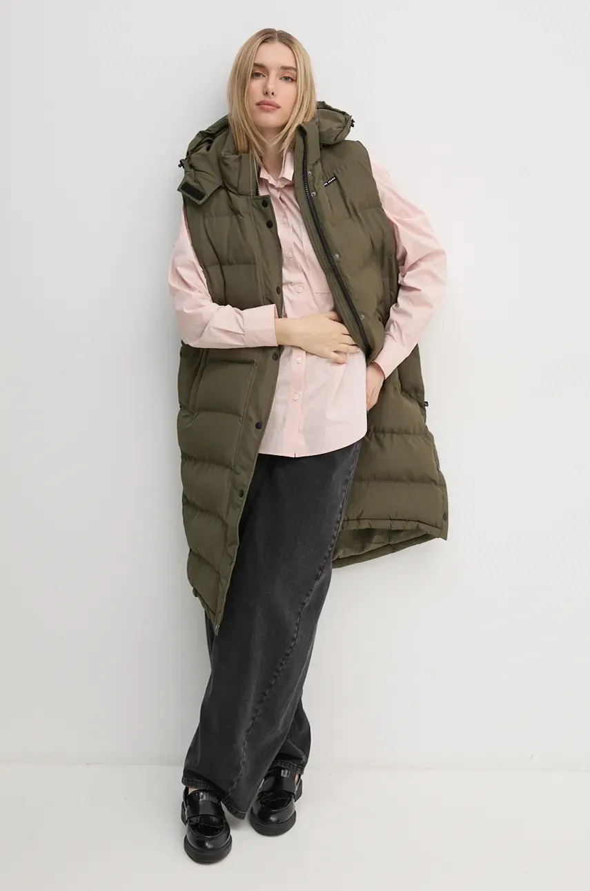 Безрукавка Pepe Jeans BIBI VEST женская цвет зелёный зимняя PL402439 Безрукавка Pepe Jeans BIBI VEST женская цвет зелёный зимняя PL402439
