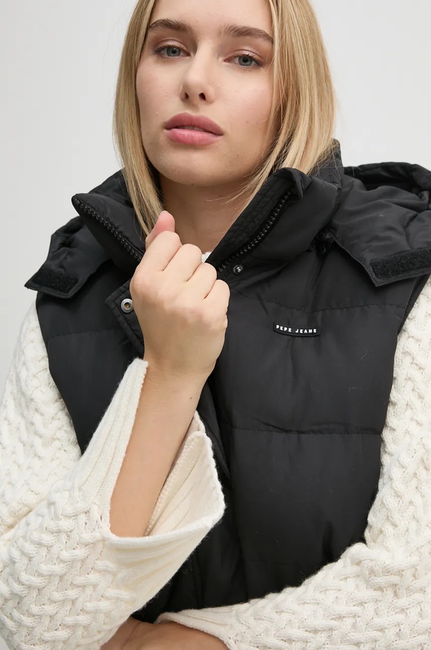 Безрукавка Pepe Jeans BIBI VEST жіноча колір чорний зимова PL402439 