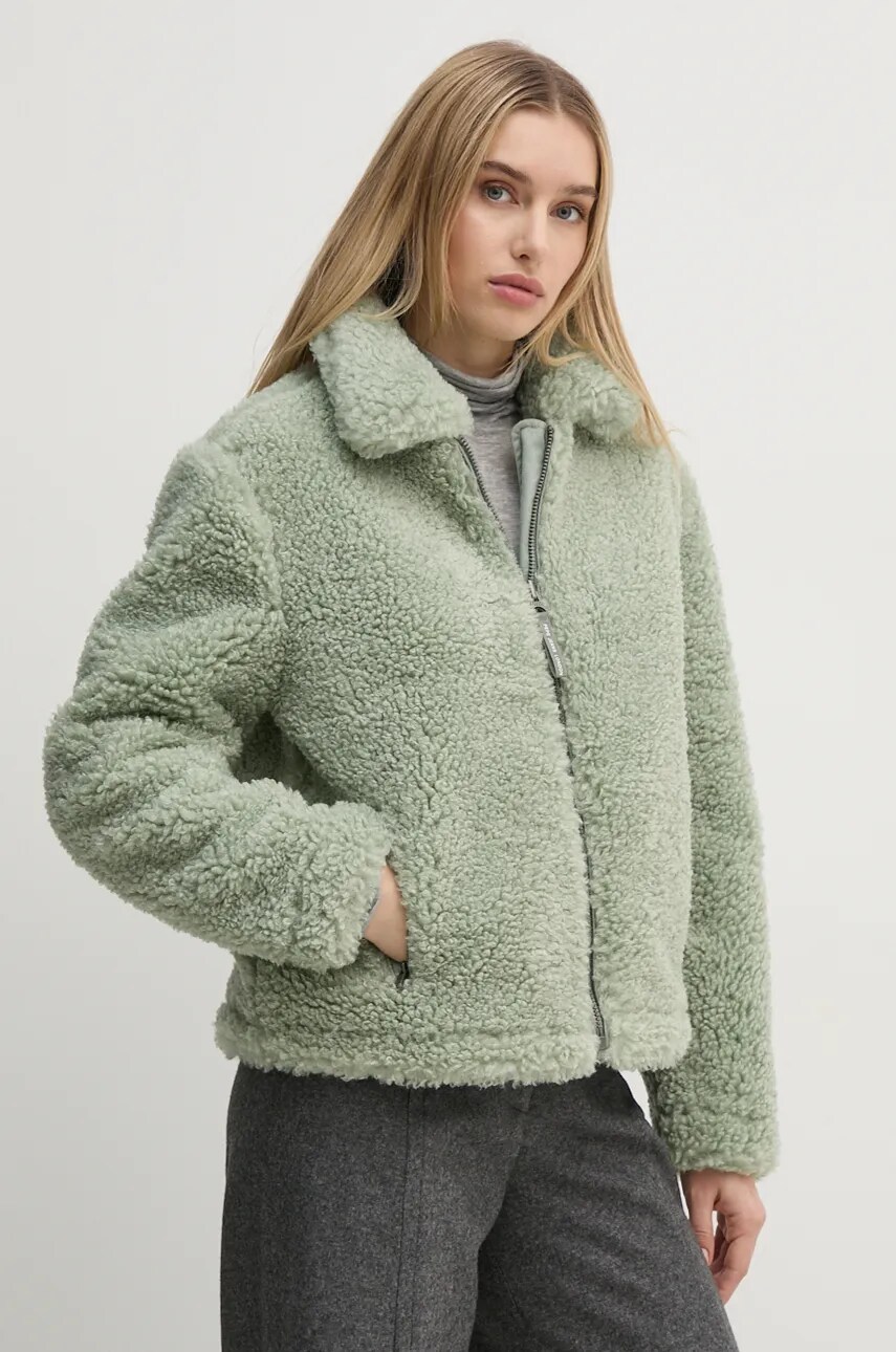 Pepe Jeans geaca CHARLIE femei, culoarea verde, de iarna, PL402463