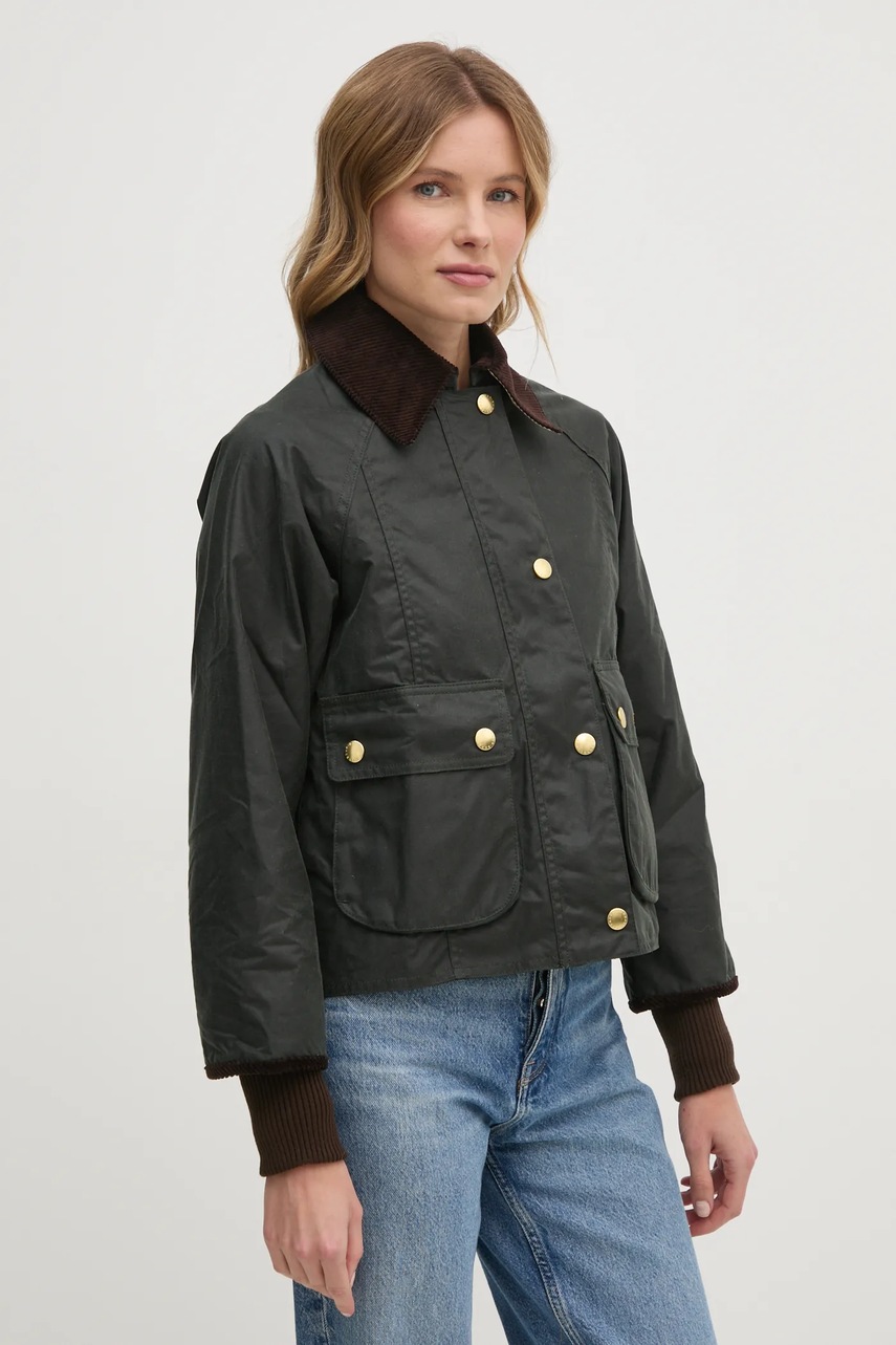 

Яке Barbour Cropped Beadnell Wax в зелено преходен модел LWX1403, Зелен