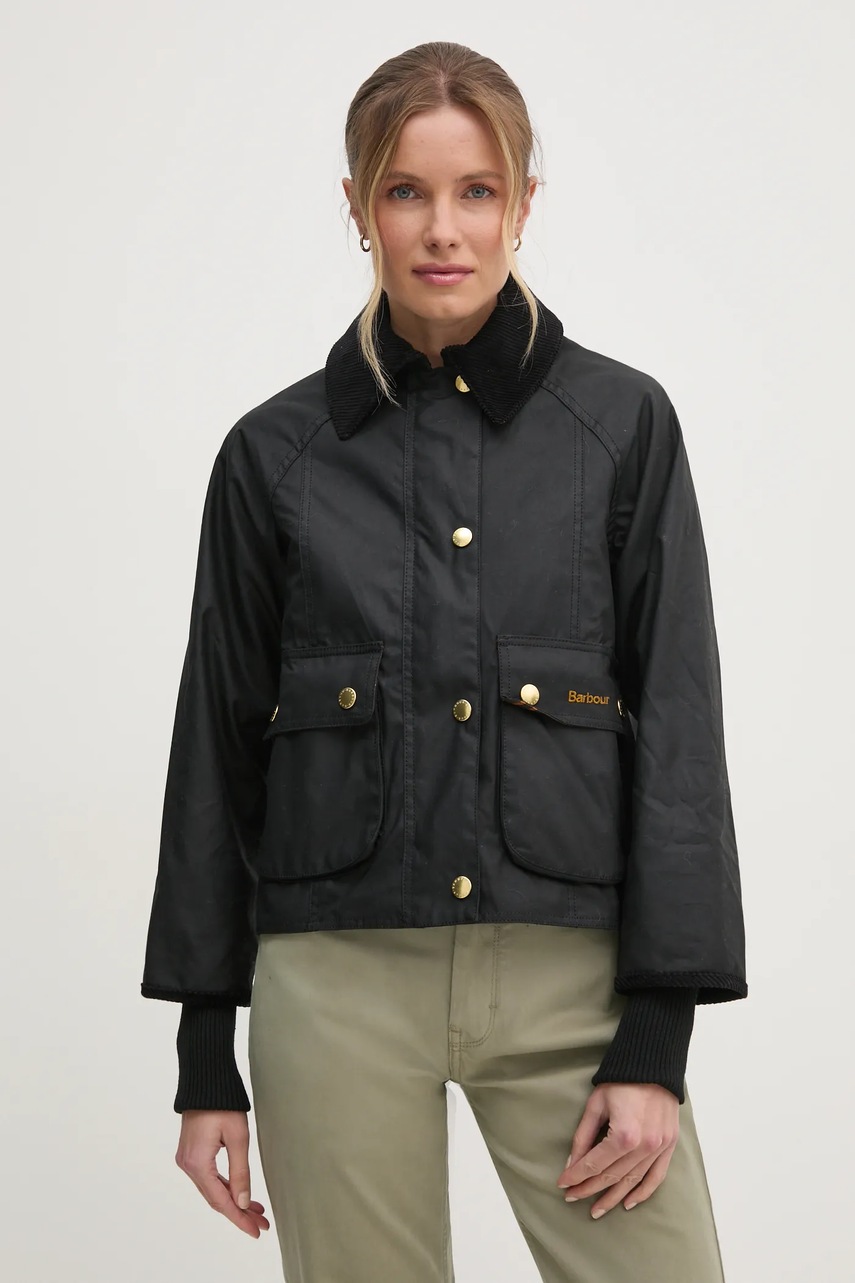 

Яке Barbour Cropped Beadnell Wax в черно преходен модел LWX1403, Черен