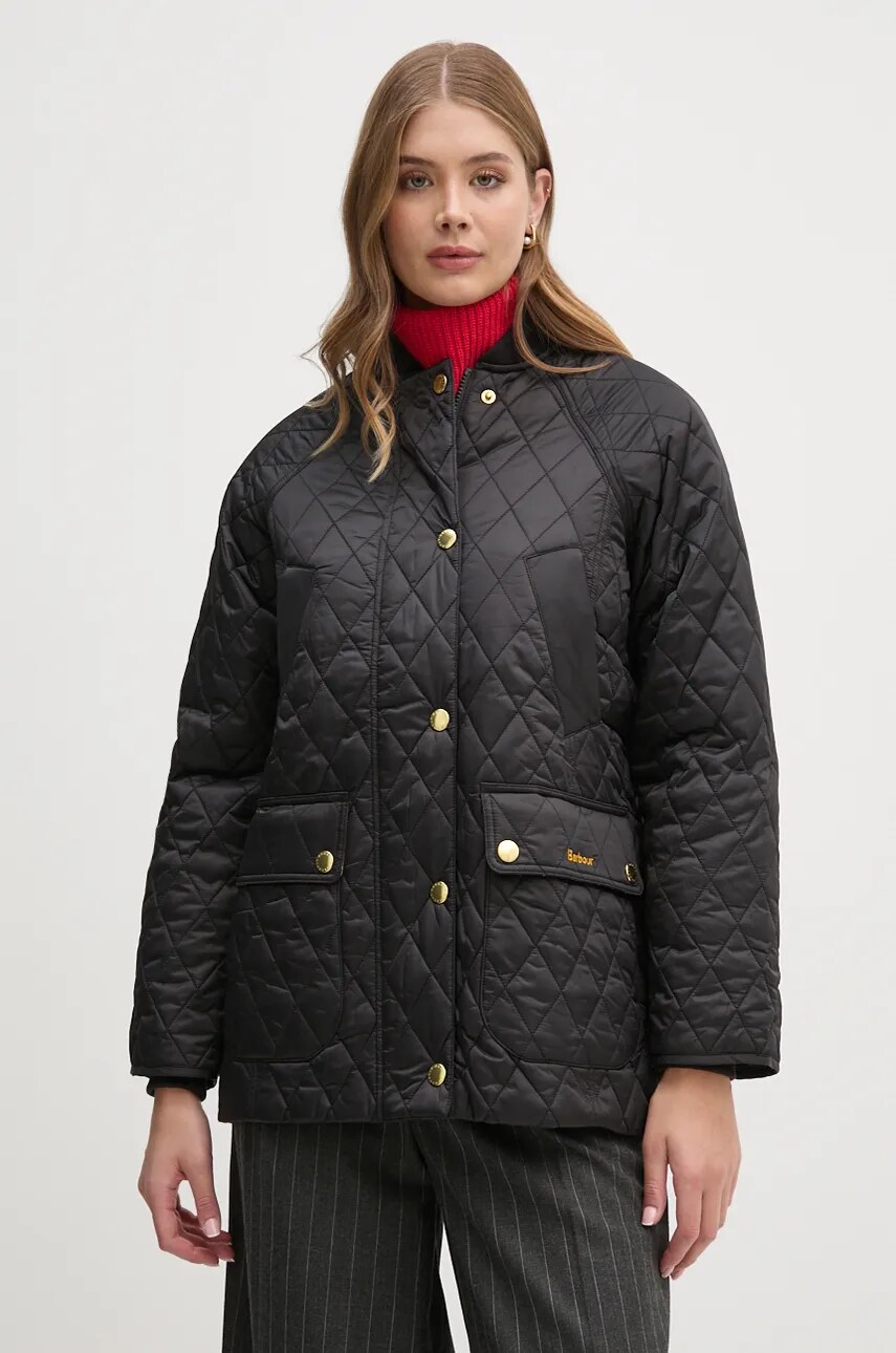 Barbour geaca Sport Beadnell Quilt femei, culoarea negru, de tranzitie, LQU1764