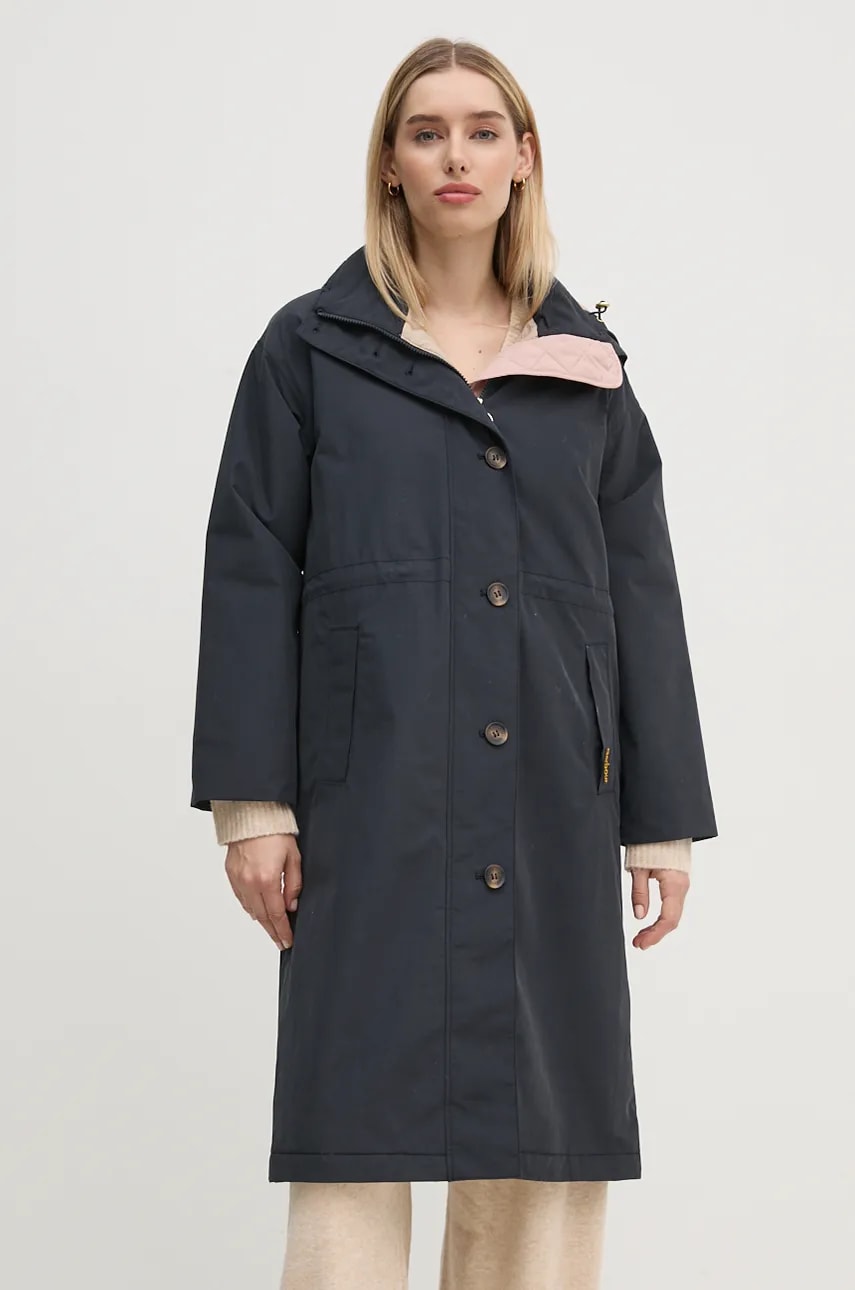 Barbour geaca Iris Waterproof Jacket femei, culoarea albastru marin, de tranzitie, oversize, LWB0902 Barbour geaca Iris Waterproof Jacket femei, culoarea albastru marin, de tranzitie, oversize, LWB0902