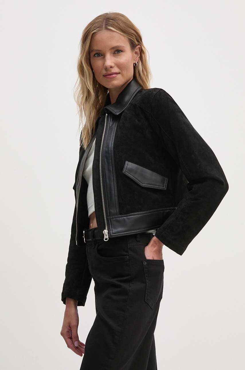 Sisley geaca femei, culoarea negru, de tranzitie, 262TLN04J