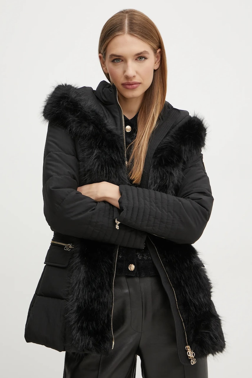 Levně Bunda Marciano Guess ZOE dámská, černá barva, zimní, 4BGL41 7188A