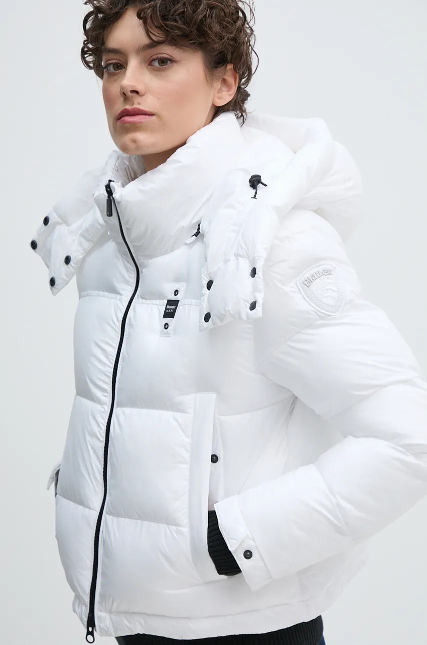 Blauer geaca femei, culoarea alb, de iarna, 24WBLDC02044