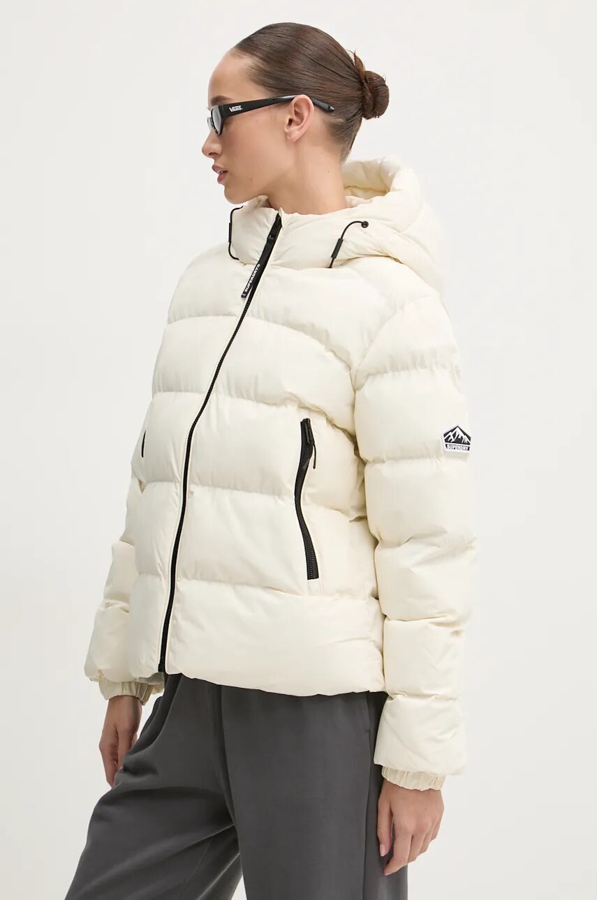 Superdry geaca femei, culoarea bej, de iarna, W5011721A-71D